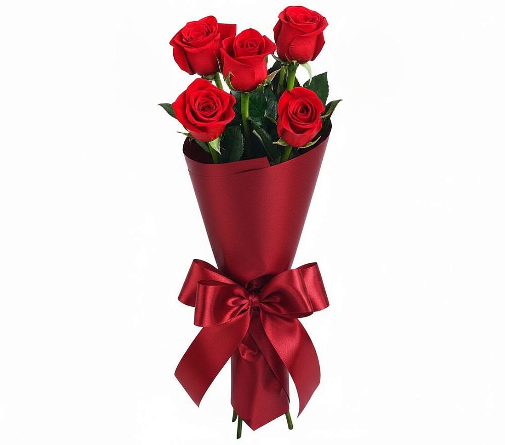 Букет 5 Красных роз Эдлесс Лав в Большое Нагаткино