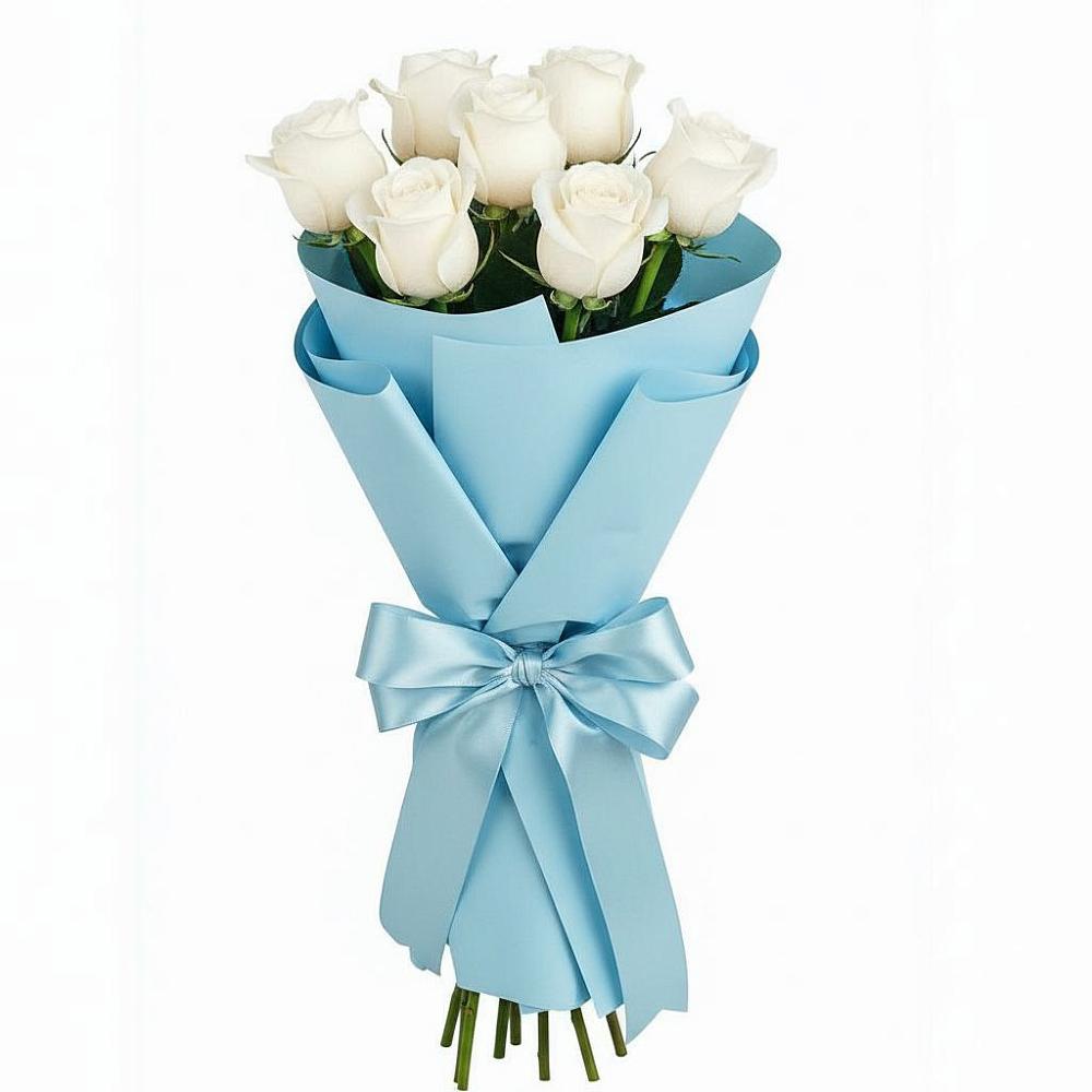 Букет 7 белых роз Проуд в Большое Нагаткино