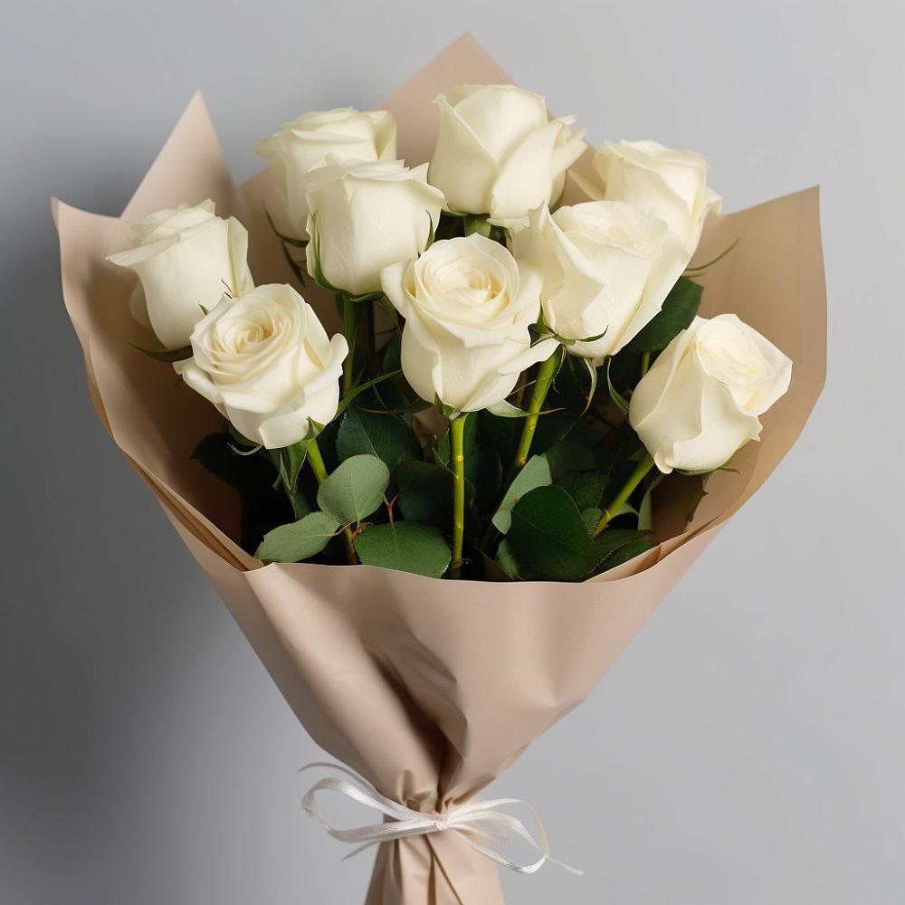 Букет 9 Белых роз Эдлесс Лав в Большое Нагаткино