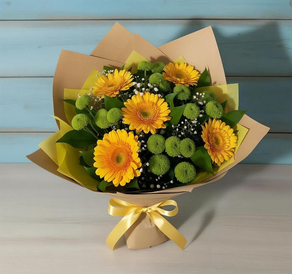 Букет цветов из: Герберы и Хризантемы в Большое Нагаткино