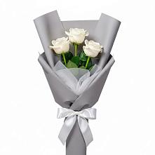 Букет 3 белые розы в Большое Нагаткино