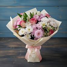 Букет цветов из:  Хризантемы, Альстромерии и Розы в Большое Нагаткино