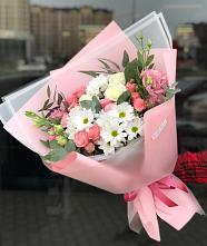 Букет цветов из:  Розы, Лизиантусы и Хризантемы в Большое Нагаткино