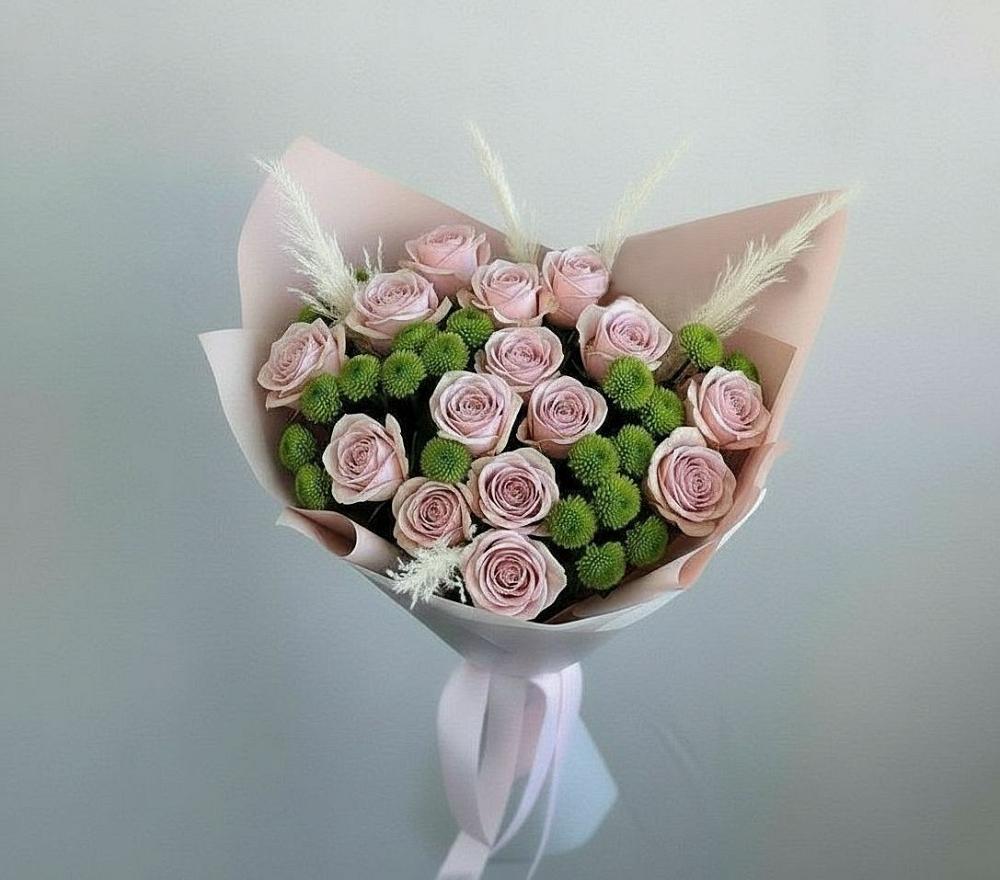 Букет цветов из: Розы и Хризантемы в Большое Нагаткино