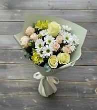 Букет цветов из:  Альстромерии, Розы и Хризантемы в Большое Нагаткино
