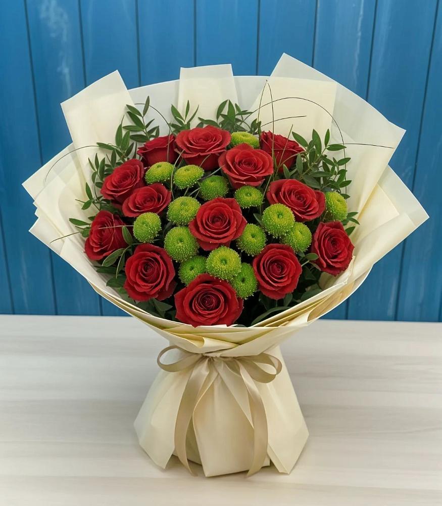 Букет цветов из: Розы и Хризантемы в Большое Нагаткино